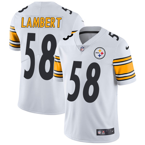 Nike Steelers #58 Jack Lambert White Men's Stitched NFL Vapor Untouchable Limited Jersey - Click Image to Close